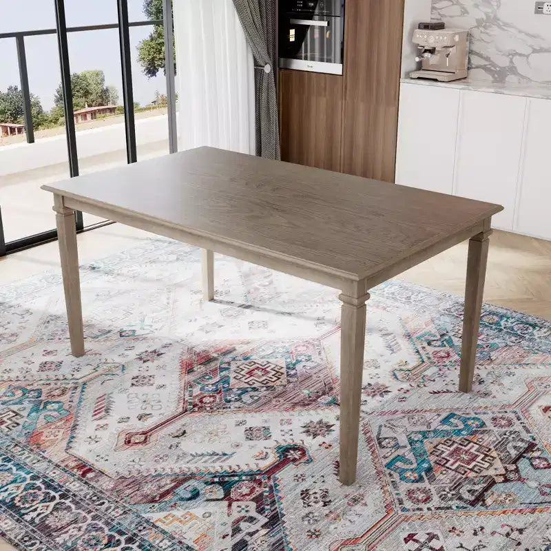 Set sala da pranzo rustico per 6, tavolo rettangolare in legno da 6 pezzi e 4 sedie con panca per cucina