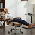 Sedia da ufficio direzionale in pelle GALAXHERO con poggiapiedi, sedia da scrivania ergonomica per carichi pesanti con schienale alto, grande e alta con supporto lombare