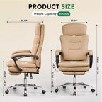 Sedia da ufficio direzionale in pelle GALAXHERO con poggiapiedi, sedia da scrivania ergonomica per carichi pesanti con schienale alto, grande e alta con supporto lombare