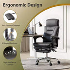 Sedia da ufficio direzionale in pelle GALAXHERO con poggiapiedi, sedia da scrivania ergonomica per carichi pesanti con schienale alto, grande e alta con supporto lombare