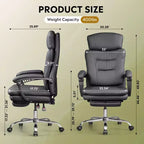 Sedia da ufficio direzionale in pelle GALAXHERO con poggiapiedi, sedia da scrivania ergonomica per carichi pesanti con schienale alto, grande e alta con supporto lombare
