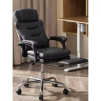 Sedia da ufficio direzionale in pelle GALAXHERO con poggiapiedi, sedia da scrivania ergonomica per carichi pesanti con schienale alto, grande e alta con supporto lombare