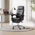 Sedia da ufficio direzionale in pelle GALAXHERO con poggiapiedi, sedia da scrivania ergonomica per carichi pesanti con schienale alto, grande e alta con supporto lombare