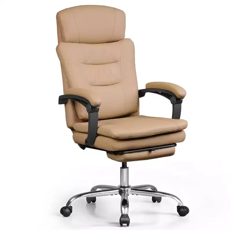 Sedia da ufficio direzionale in pelle GALAXHERO con poggiapiedi, sedia da scrivania ergonomica per carichi pesanti con schienale alto, grande e alta con supporto lombare