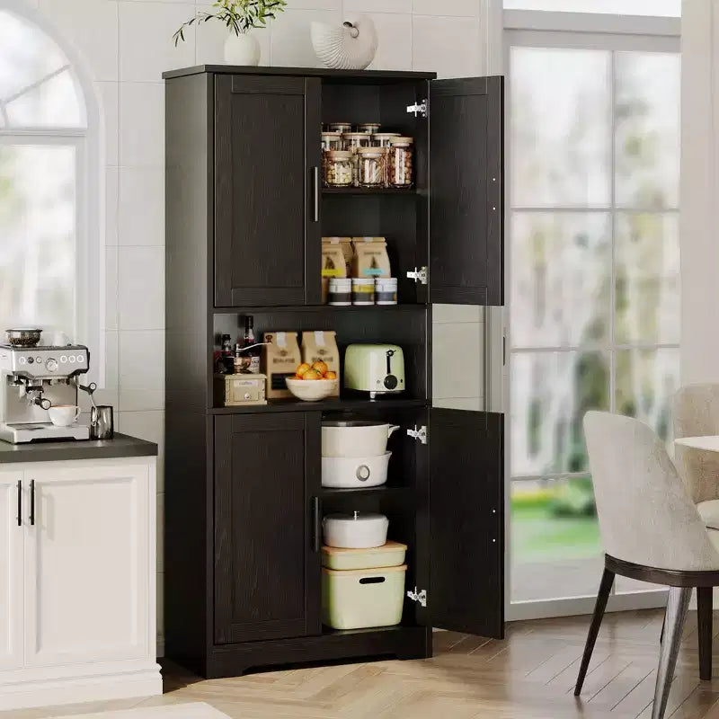 Mobile dispensa da cucina alto 70 pollici con ante e ripiani regolabili, armadio autoportante