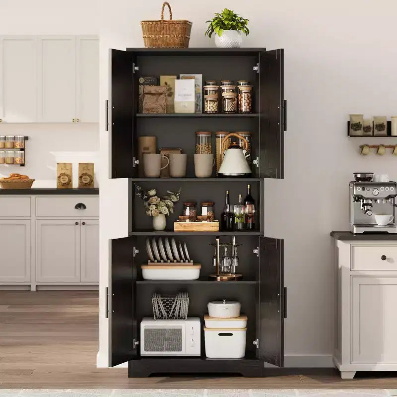 Mobile dispensa da cucina alto 70 pollici con ante e ripiani regolabili, armadio autoportante