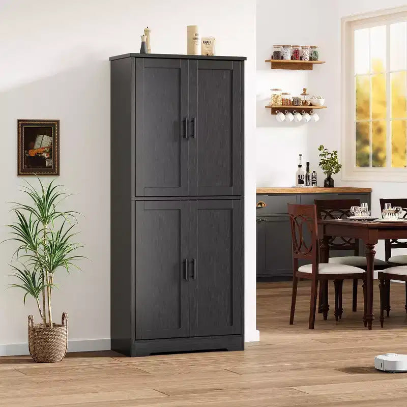 Mobile dispensa da cucina alto 70 pollici con ante e ripiani regolabili, armadio autoportante