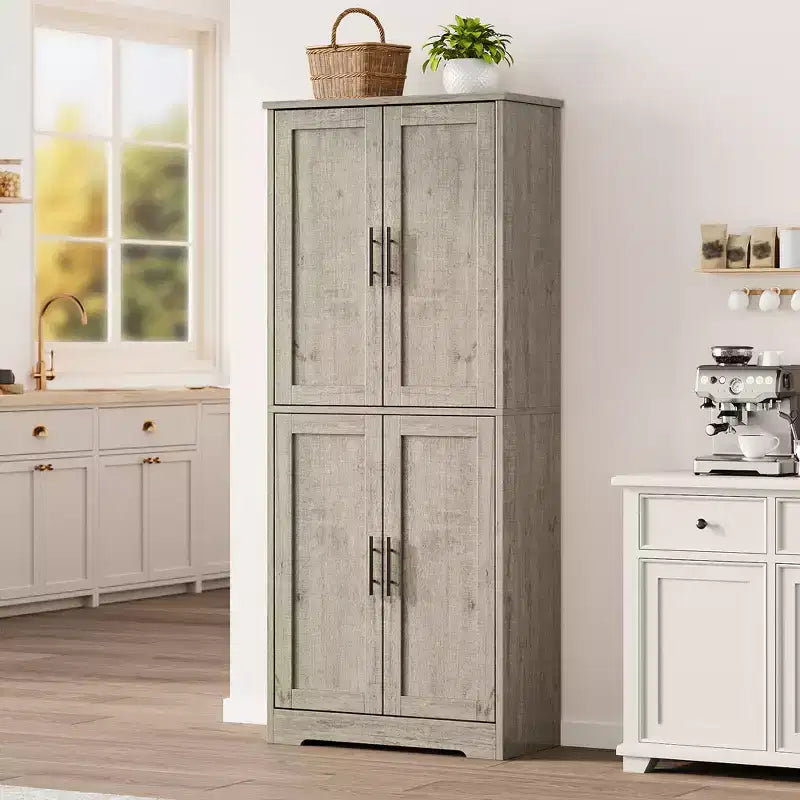 Mobile dispensa da cucina alto 70 pollici con ante e ripiani regolabili, armadio autoportante