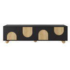 CLIHOME Mobile TV da Fattoria per TV fino a 75 pollici, Consolle Multimediale in Stile Crema con Dispositivo Rebound, Centro di Intrattenimento con 5 Gambe in Legno Massello