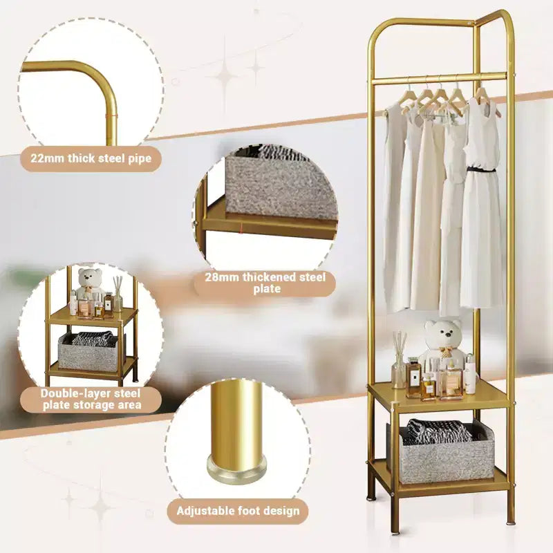 Appendiabiti angolare da 190 cm con mensole, appendiabiti moderno in metallo autoportante per ingresso, corridoio, camera da letto, soggiorno, ufficio