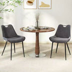 Set di 4 sedie da pranzo Costway, sedie da cucina imbottite in similpelle con gambe in metallo, nero/grigio/verde