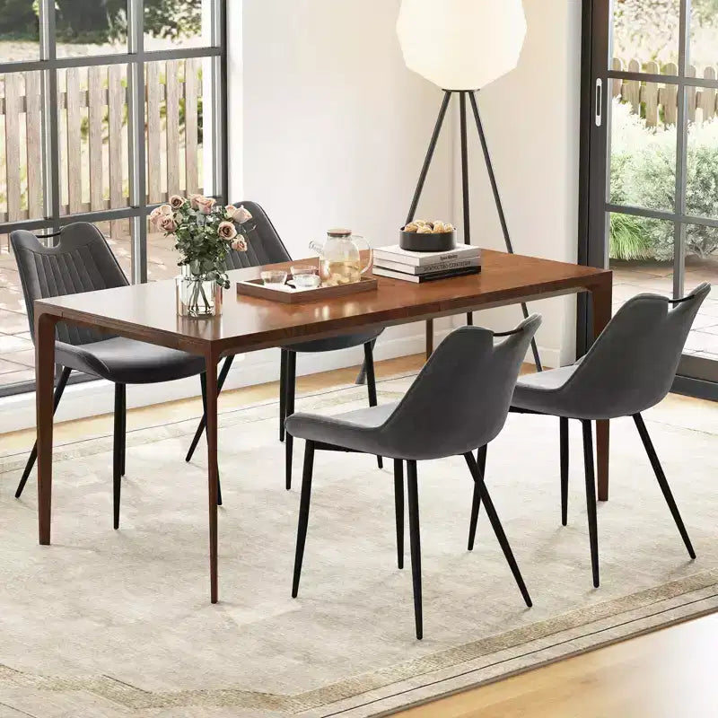 Set di 4 sedie da pranzo Costway, sedie da cucina imbottite in similpelle con gambe in metallo, nero/grigio/verde