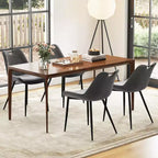 Set di 4 sedie da pranzo Costway, sedie da cucina imbottite in similpelle con gambe in metallo, nero/grigio/verde