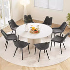 Set di 4 sedie da pranzo Costway, sedie da cucina imbottite in similpelle con gambe in metallo, nero/grigio/verde
