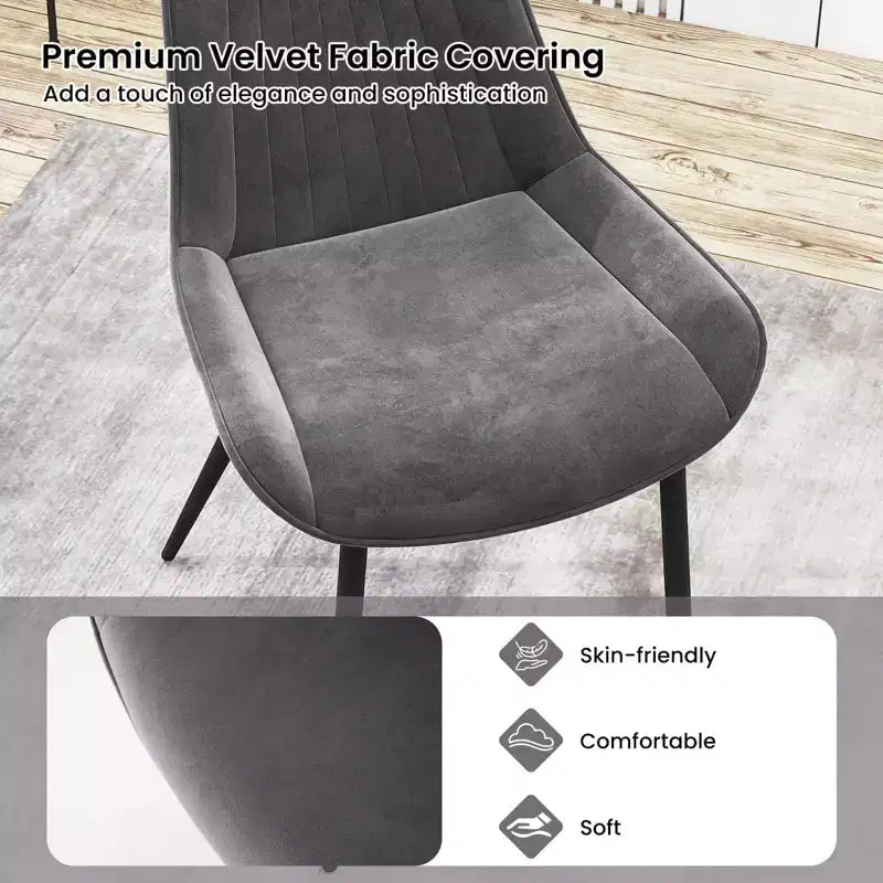 Set di 4 sedie da pranzo Costway, sedie da cucina imbottite in similpelle con gambe in metallo, nero/grigio/verde