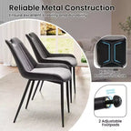 Set di 4 sedie da pranzo Costway, sedie da cucina imbottite in similpelle con gambe in metallo, nero/grigio/verde