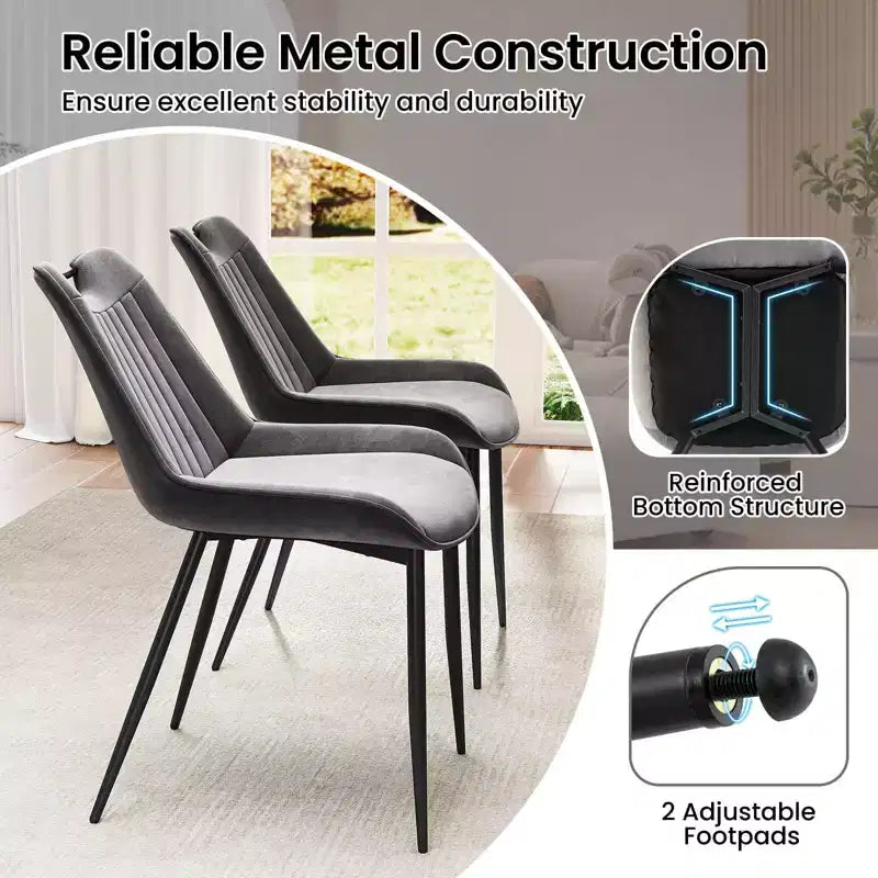 Set di 4 sedie da pranzo Costway, sedie da cucina imbottite in similpelle con gambe in metallo, nero/grigio/verde