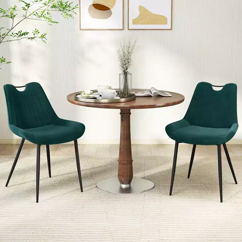 Set di 4 sedie da pranzo Costway, sedie da cucina imbottite in similpelle con gambe in metallo, nero/grigio/verde