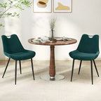 Set di 4 sedie da pranzo Costway, sedie da cucina imbottite in similpelle con gambe in metallo, nero/grigio/verde