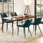 Set di 4 sedie da pranzo Costway, sedie da cucina imbottite in similpelle con gambe in metallo, nero/grigio/verde