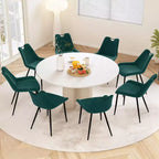 Set di 4 sedie da pranzo Costway, sedie da cucina imbottite in similpelle con gambe in metallo, nero/grigio/verde
