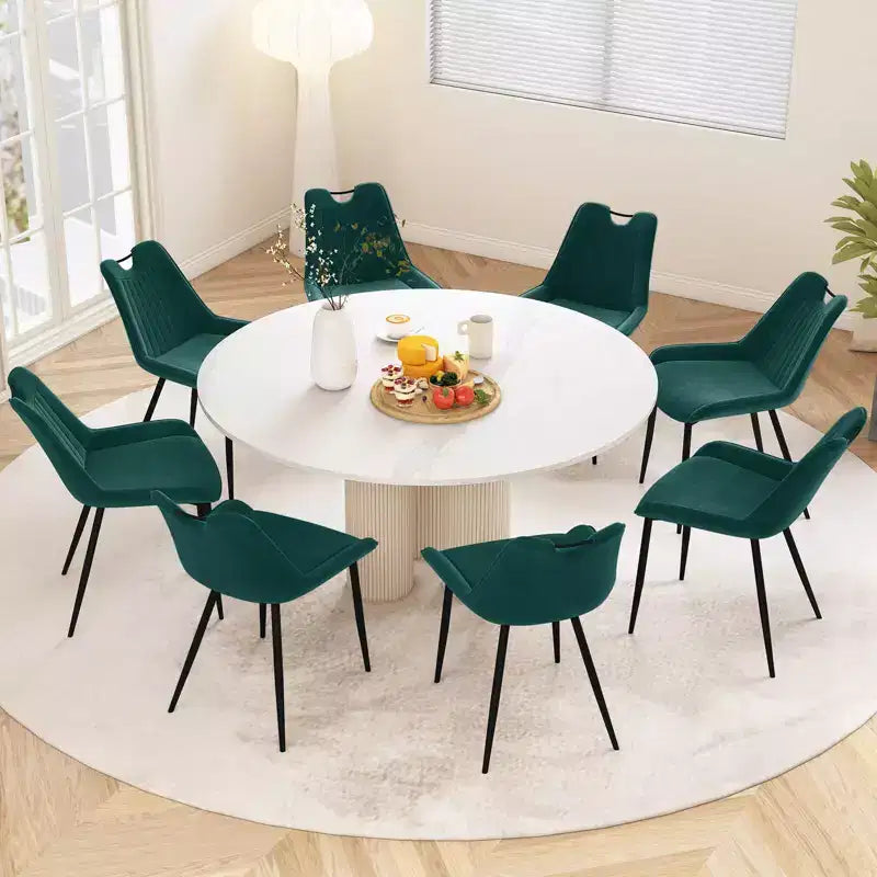 Set di 4 sedie da pranzo Costway, sedie da cucina imbottite in similpelle con gambe in metallo, nero/grigio/verde