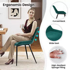 Set di 4 sedie da pranzo Costway, sedie da cucina imbottite in similpelle con gambe in metallo, nero/grigio/verde