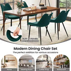 Set di 4 sedie da pranzo Costway, sedie da cucina imbottite in similpelle con gambe in metallo, nero/grigio/verde