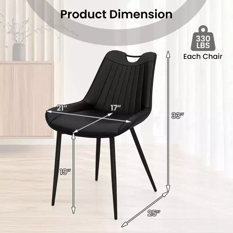 Set di 4 sedie da pranzo Costway, sedie da cucina imbottite in similpelle con gambe in metallo, nero/grigio/verde