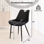 Set di 4 sedie da pranzo Costway, sedie da cucina imbottite in similpelle con gambe in metallo, nero/grigio/verde