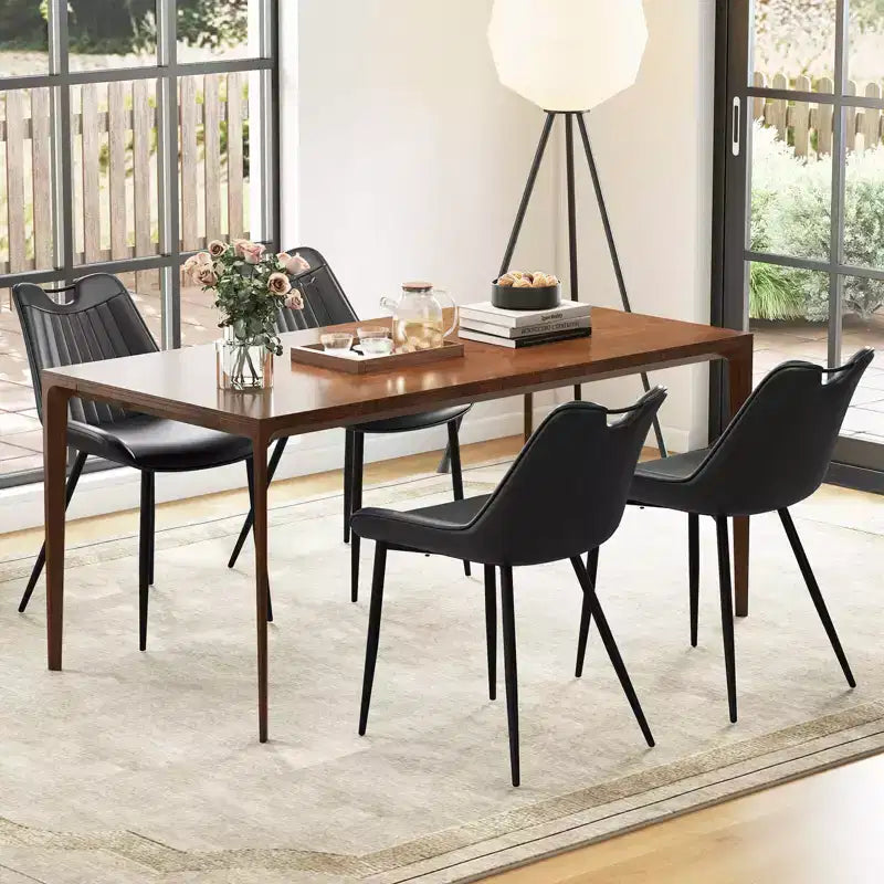 Set di 4 sedie da pranzo Costway, sedie da cucina imbottite in similpelle con gambe in metallo, nero/grigio/verde