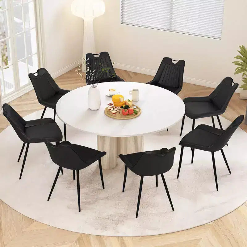 Set di 4 sedie da pranzo Costway, sedie da cucina imbottite in similpelle con gambe in metallo, nero/grigio/verde