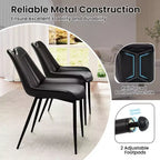 Set di 4 sedie da pranzo Costway, sedie da cucina imbottite in similpelle con gambe in metallo, nero/grigio/verde