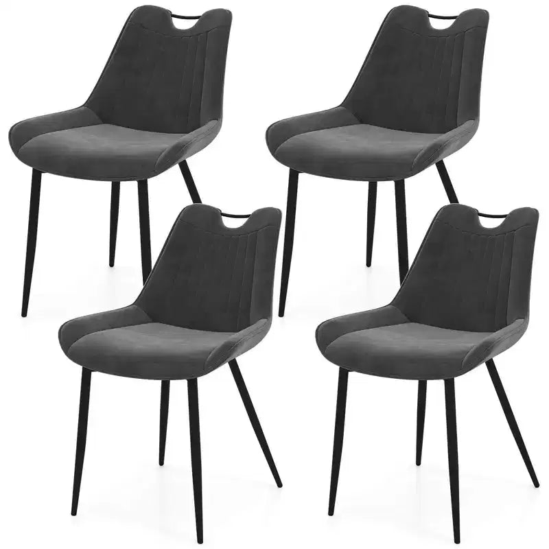 Set di 4 sedie da pranzo Costway, sedie da cucina imbottite in similpelle con gambe in metallo, nero/grigio/verde