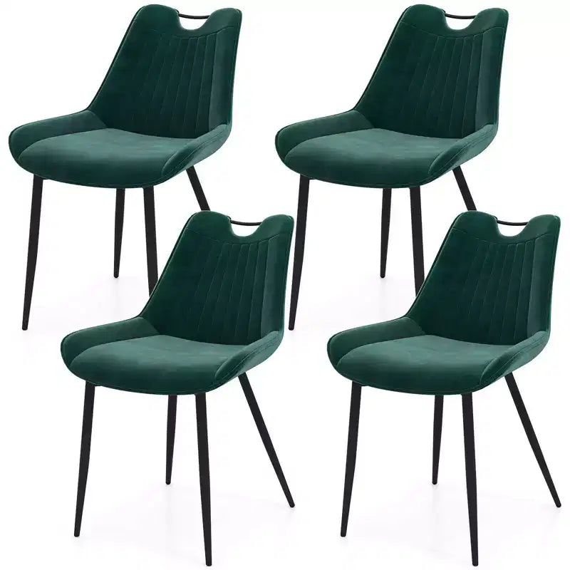 Set di 4 sedie da pranzo Costway, sedie da cucina imbottite in similpelle con gambe in metallo, nero/grigio/verde