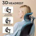 DEXYLLO Sedia da ufficio in rete, comfort ergonomico con poggiatesta 3D e braccioli ribaltabili, ideale per professionisti e giocatori, nero