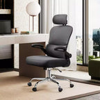 DEXYLLO Sedia da ufficio in rete, comfort ergonomico con poggiatesta 3D e braccioli ribaltabili, ideale per professionisti e giocatori, nero