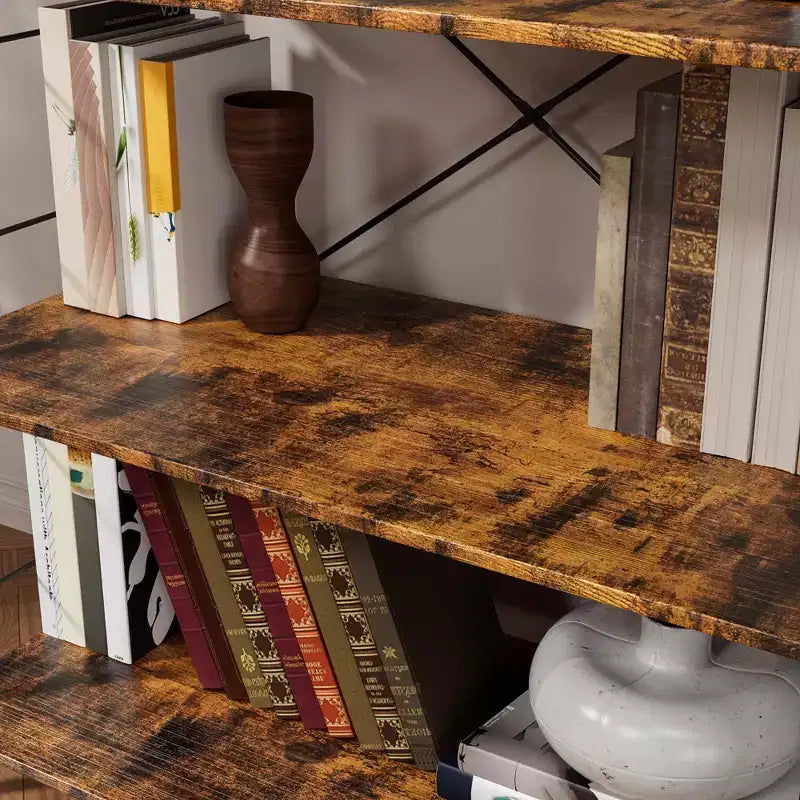 Libreria moderna semplice da 45 pollici, libreria in legno a 4 ripiani, scaffale multifunzionale adatto per soggiorno e camera da letto