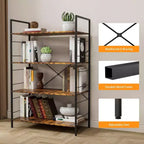Libreria moderna semplice da 45 pollici, libreria in legno a 4 ripiani, scaffale multifunzionale adatto per soggiorno e camera da letto
