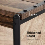 Tavolino contenitore quadrato grande da 50 cm in legno stile rustico con 2 ripiani - Tavolino/comodino da divano letto con struttura in metallo, mobile d'accento moderno