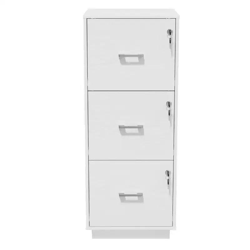 Karl Home Classificatori verticali da 3 cassetti in MDF (truciolato a media densità) bianco larghi 39 cm