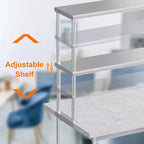 Acekool 48 Ripiano superiore in acciaio inossidabile Regolabile a 2 livelli per tavoli da preparazione e postazioni di lavoro da cucina