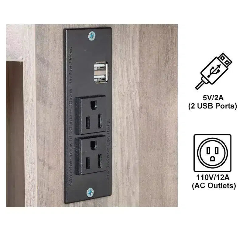 Tavolo da toeletta in truciolare grigio con impiallacciatura in trimina, 5 cassetti, 2 ripiani, specchiera con illuminazione a 3 colori e lampadine dimmerabili