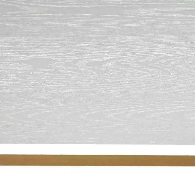 Tavolo da veranda con 2 ripiani, telaio laterale a X in legno e ferro, 78.2*35.1*76.2 cm, pannello bianco, telaio oro