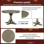 Set da tavolo rotondo da pranzo per 4 persone, set da cucina retrò da 5 pezzi con 4 sedie imbottite