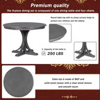 Set da tavolo rotondo da pranzo per 4 persone, set da cucina retrò da 5 pezzi con 4 sedie imbottite