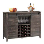 Cantinetta con Vano Contenitore, con Anta Scorrevole Stile Fienile, Credenza a Buffet con Porta Bottiglie da 16 Bottiglie per Sala da Pranzo, Mobile da Bar per Caffè per Sala da Pranzo