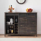 Wine Cabinet with Storage, with Sliding Barn Door, Buffet Sideboard Cabinet with 16 Bottle Wine Rack for Dining, Coffee Bar Cabinet for Dining Room