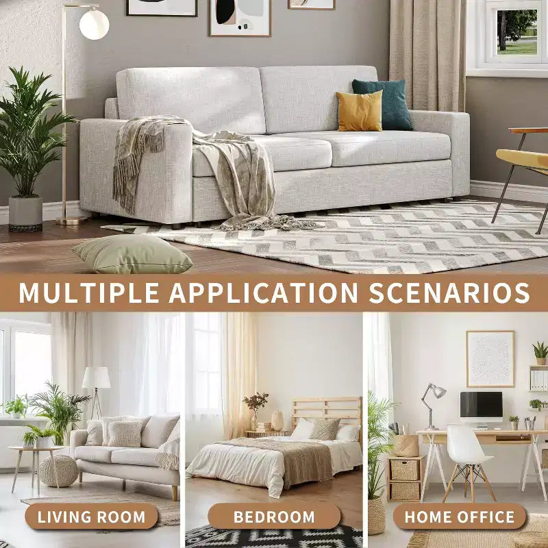 ATJafurn 88.6 Divano Letto Convertibile, Divano Letto Estraibile Moderno in Tessuto di Lino Salvaspazio per Appartamenti, Soggiorno, Camera da Letto, Monolocale