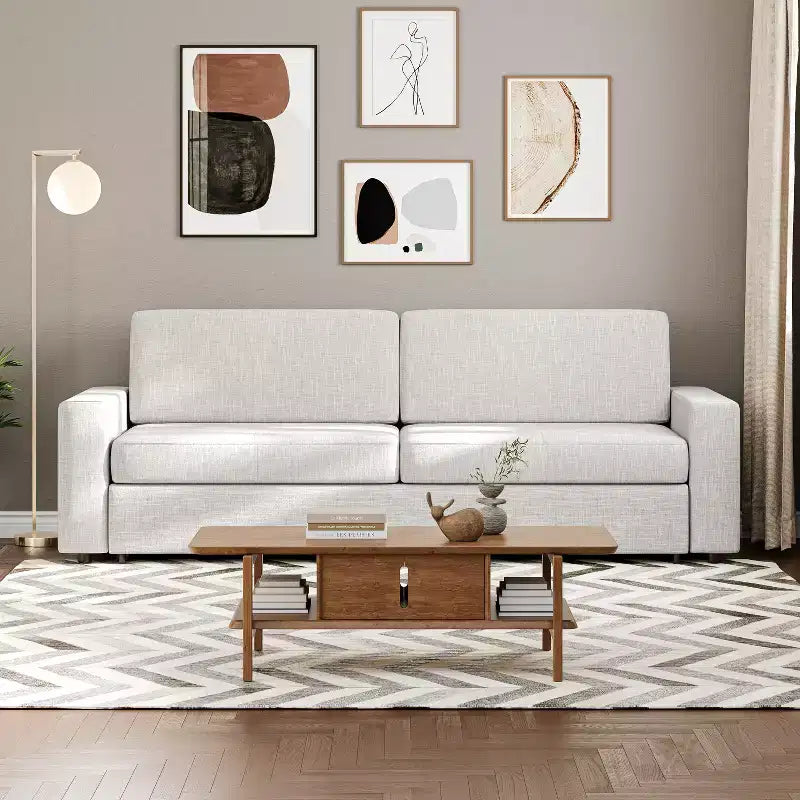 ATJafurn 88.6 Divano Letto Convertibile, Divano Letto Estraibile Moderno in Tessuto di Lino Salvaspazio per Appartamenti, Soggiorno, Camera da Letto, Monolocale
